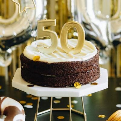 Chocolate Cake on White Cake Stand